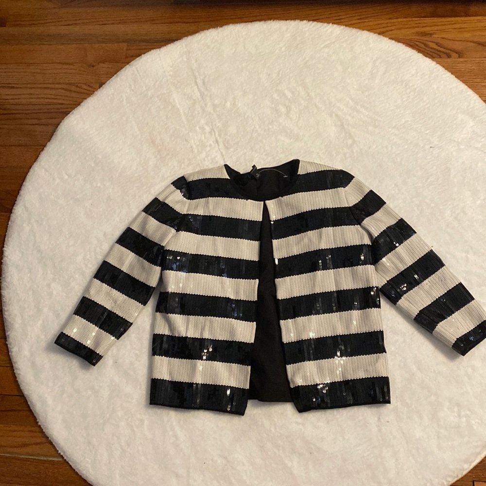 Black and White Sequined Blazer